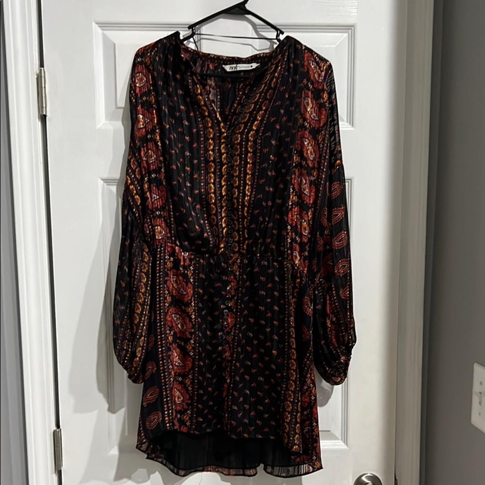 Bohemian Black and Red Dress